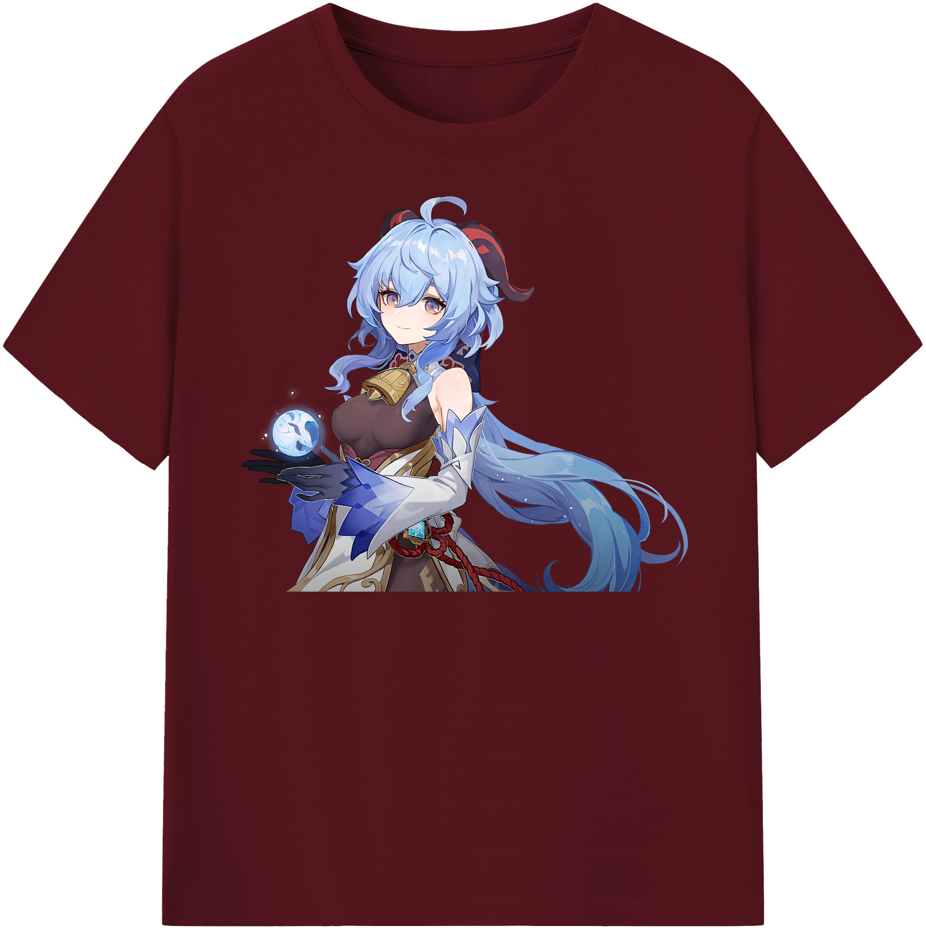 げんし神 甘雨 かんう genshin Ganyu 綿100％半袖Tシャツ（フロントプリント）